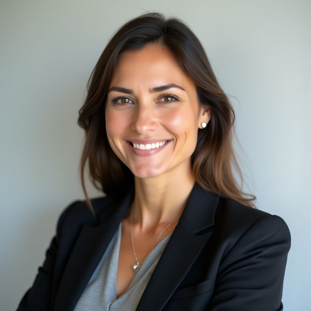 Retrato de Lucía Navarro, Analista Financiera Senior.